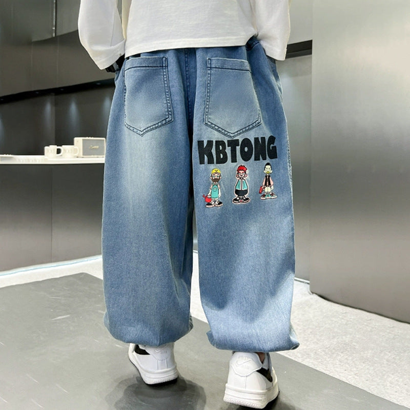 Unisex lässige Jeans mit bunten Stickereien Echo Archiv