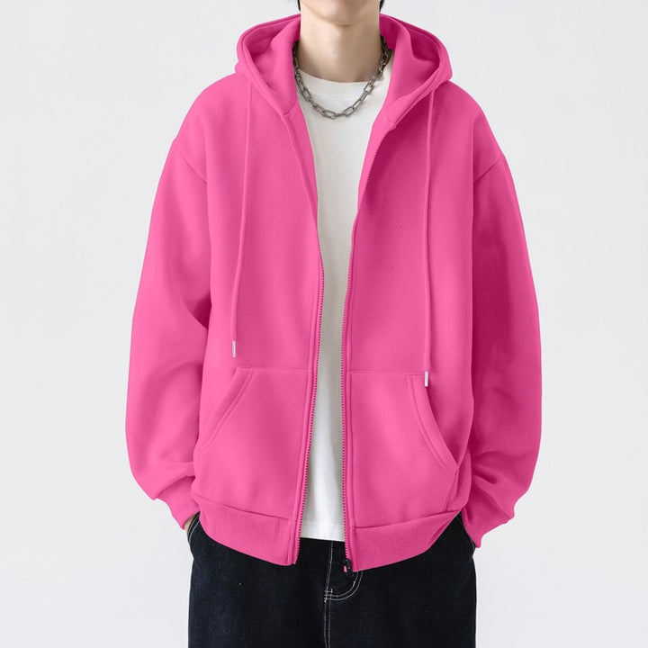Herren Kapuzensweatjacke mit durchgehendem Reißverschluss und legerer Passform Echoarchiv
