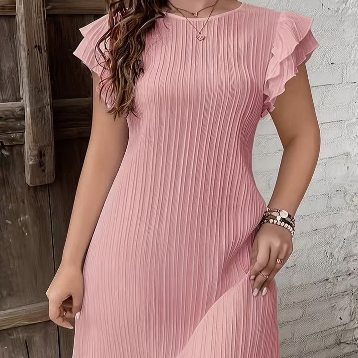 Damen Plissiertes Kurzkleid mit Rüschendetails Echo Archiv