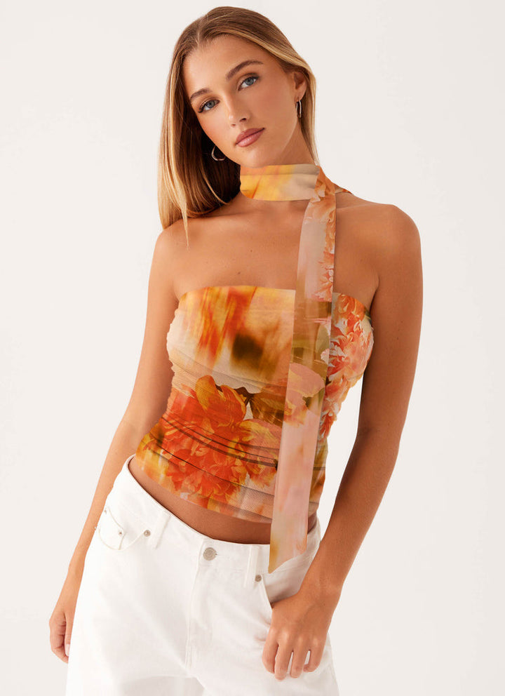 Damen Bandeau-Top mit raffinierten Bindebändern Echo Archiv