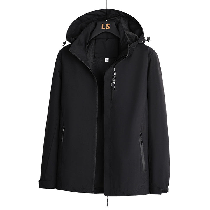 Herren sportliche Übergangsjacke mit verstellbarer Kapuze und wasserabweisendem Material Echoarchiv