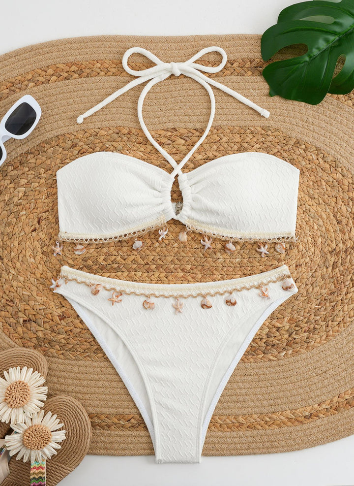 Damen Bandeau-Bikini mit Muscheldekoration Echo Archiv