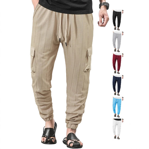 Herren modische Cargo-Hose mit elastischem Bund und seitlichen Taschen Echoarchiv