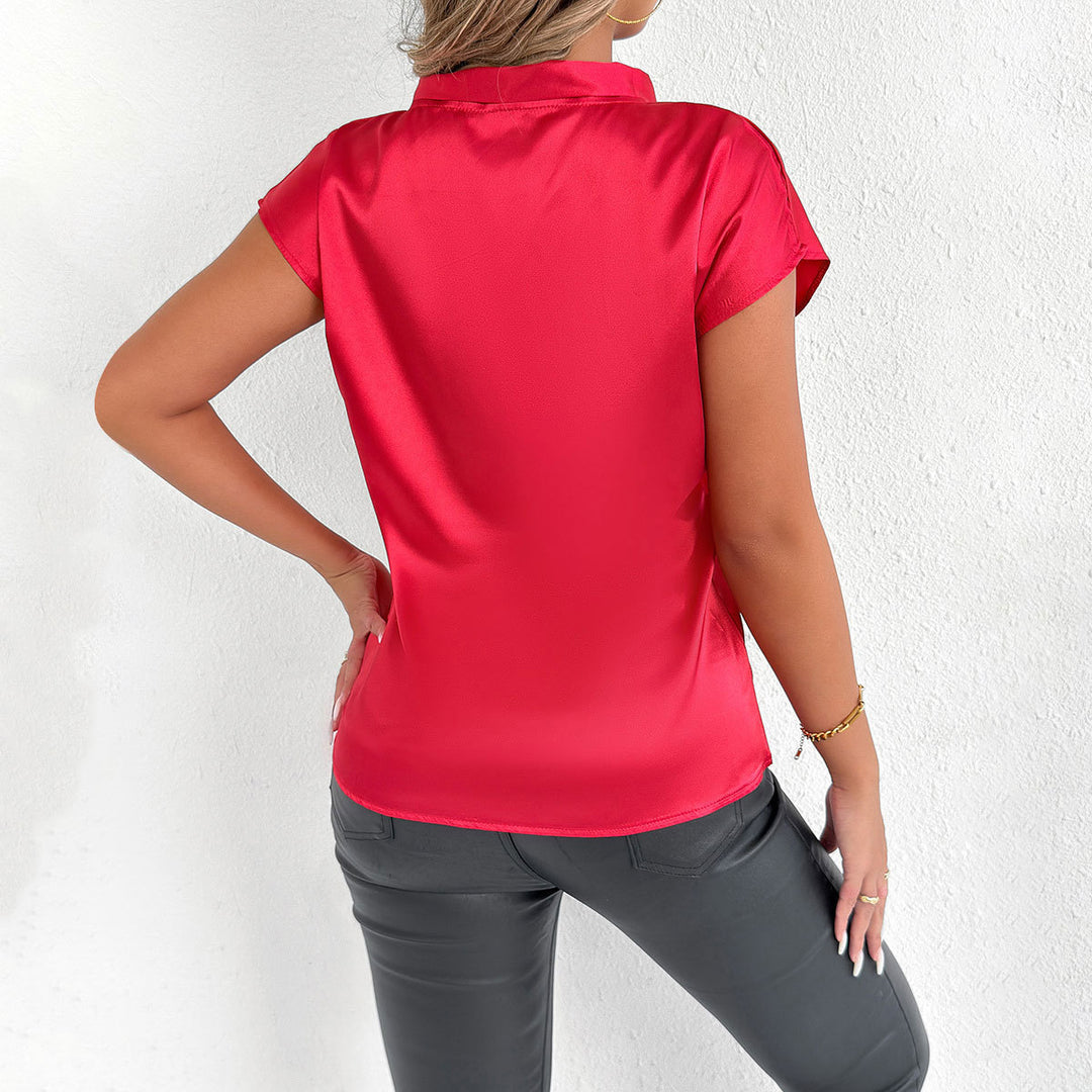Damen Elegantes Top mit Schleifendetail und Stehkragen Echo Archiv