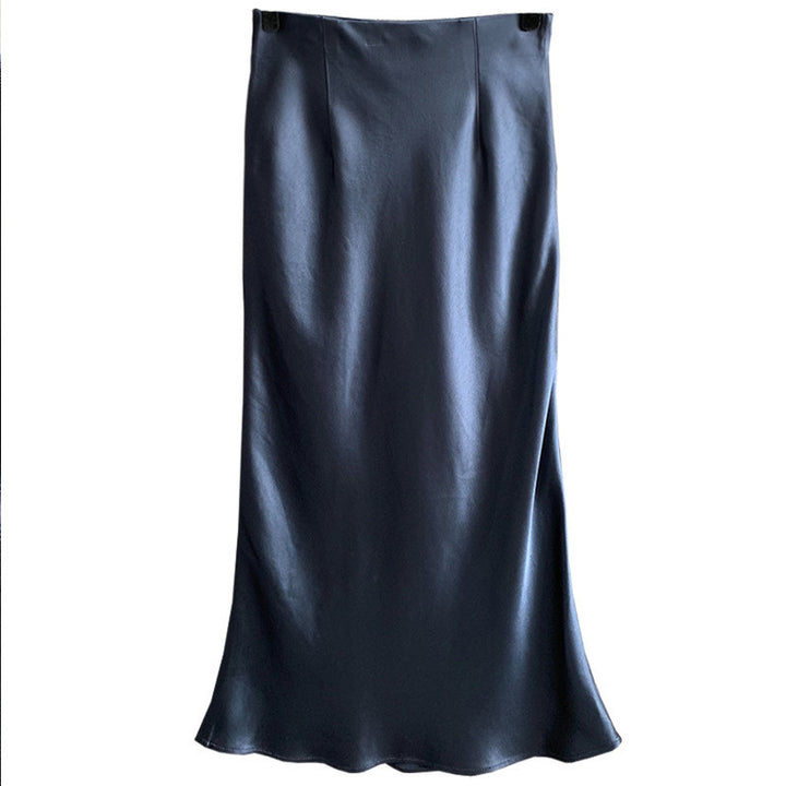 Damen Eleganter Satin Midi-Rock Echoarchiv