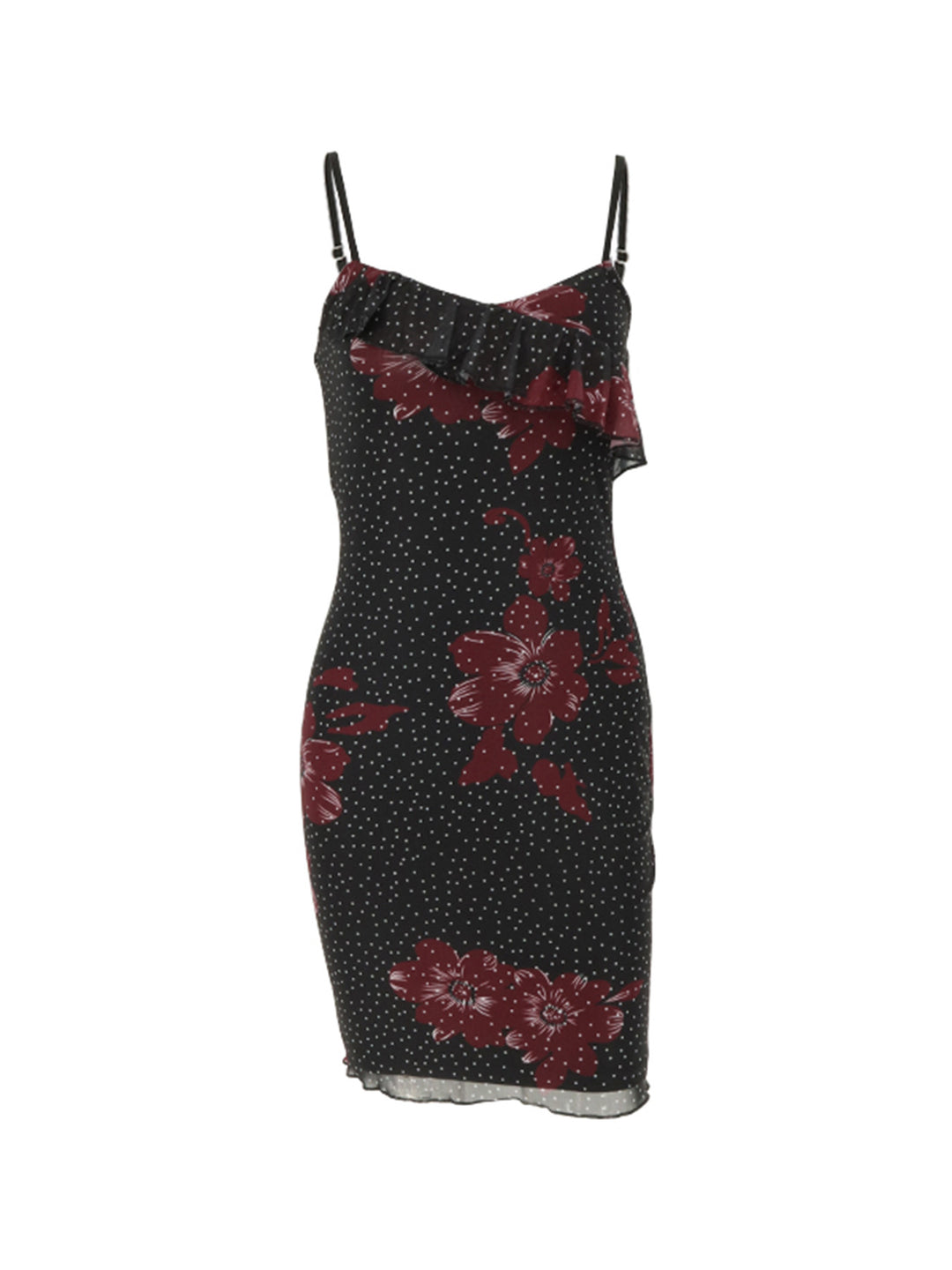 Damen figurbetontes Sommerkleid mit Rüschendetails und floralem Design Echo Archiv