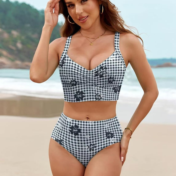 Damen Bikiniset mit floralem Design und hohem Bund Echo Archiv