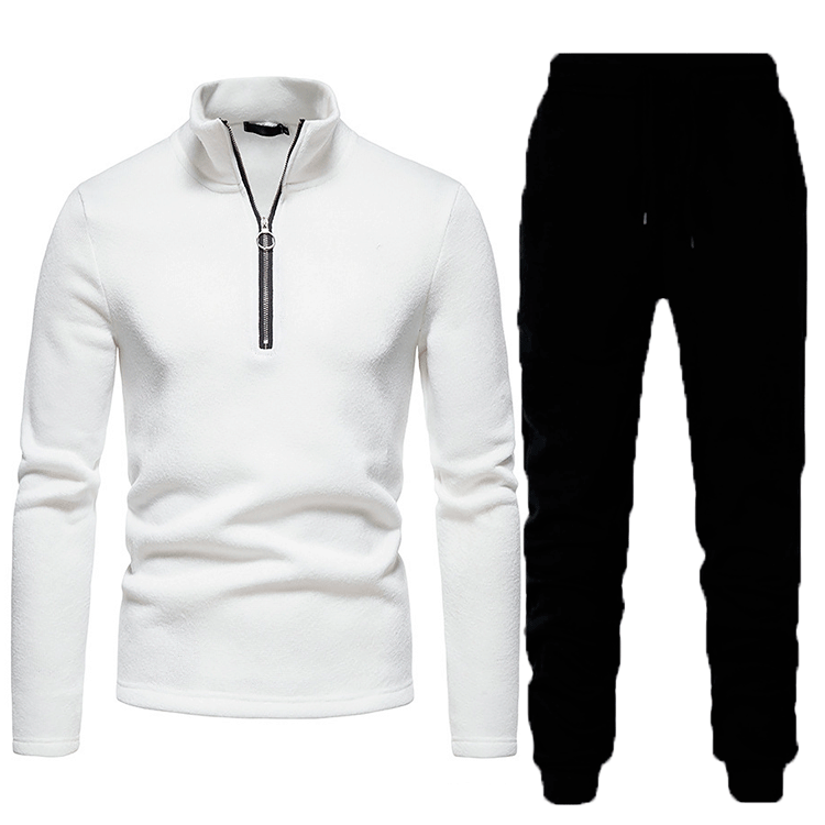 Herren Sportliches Fleece-Trainingsset mit hohem Stehkragen und praktischen Taschen Echoarchiv