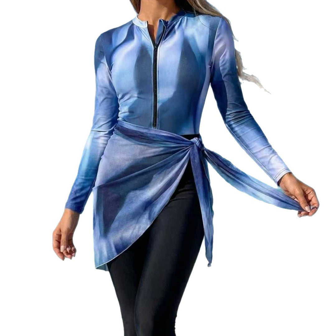 Damen modischer Rashguard mit asymmetrischem Wickeldesign Echo Archiv