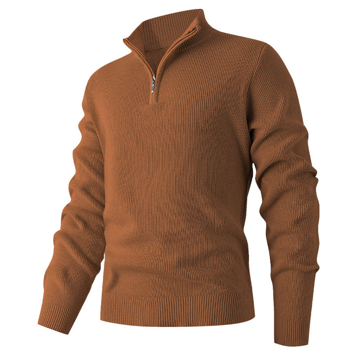 Herren leichter Stehkragenpullover mit Reißverschluss Echoarchiv