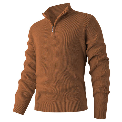 Herren leichter Stehkragenpullover mit Reißverschluss Echoarchiv