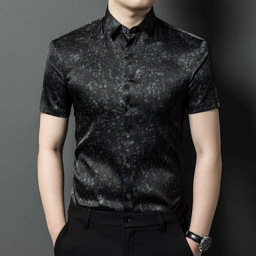 Herren Kurzarmhemd mit eleganter Marmor-Optik Echoarchiv