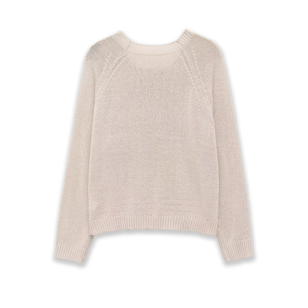 Damen Leichter Feinstrick-Pullover mit Henley-Knopfleiste Echo Archiv