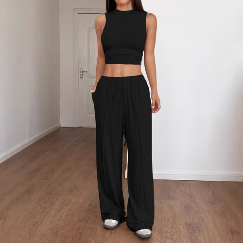 Damen Modisches Crop-Top mit lockerer Hose Echo Archiv