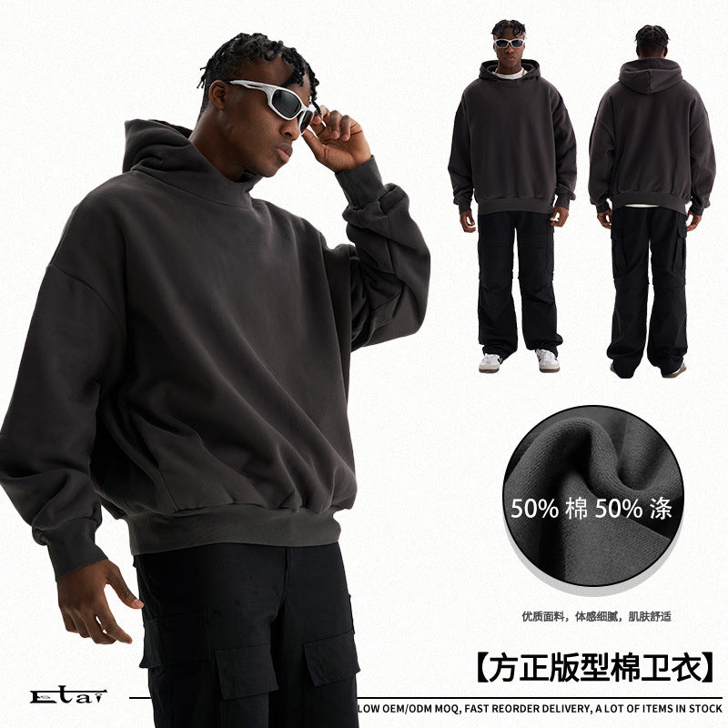 Unisex Minimalistischer Kapuzenpullover im Clean-Look mit verstärktem Kragen Echo Archiv