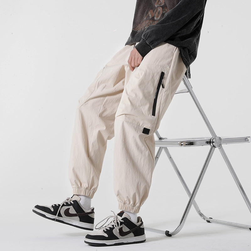 Herren Baggy-Tech-Cargo-Hose mit Ripstop‑Nylon, Knieabnähern & elastischem Bündchen Echoarchiv