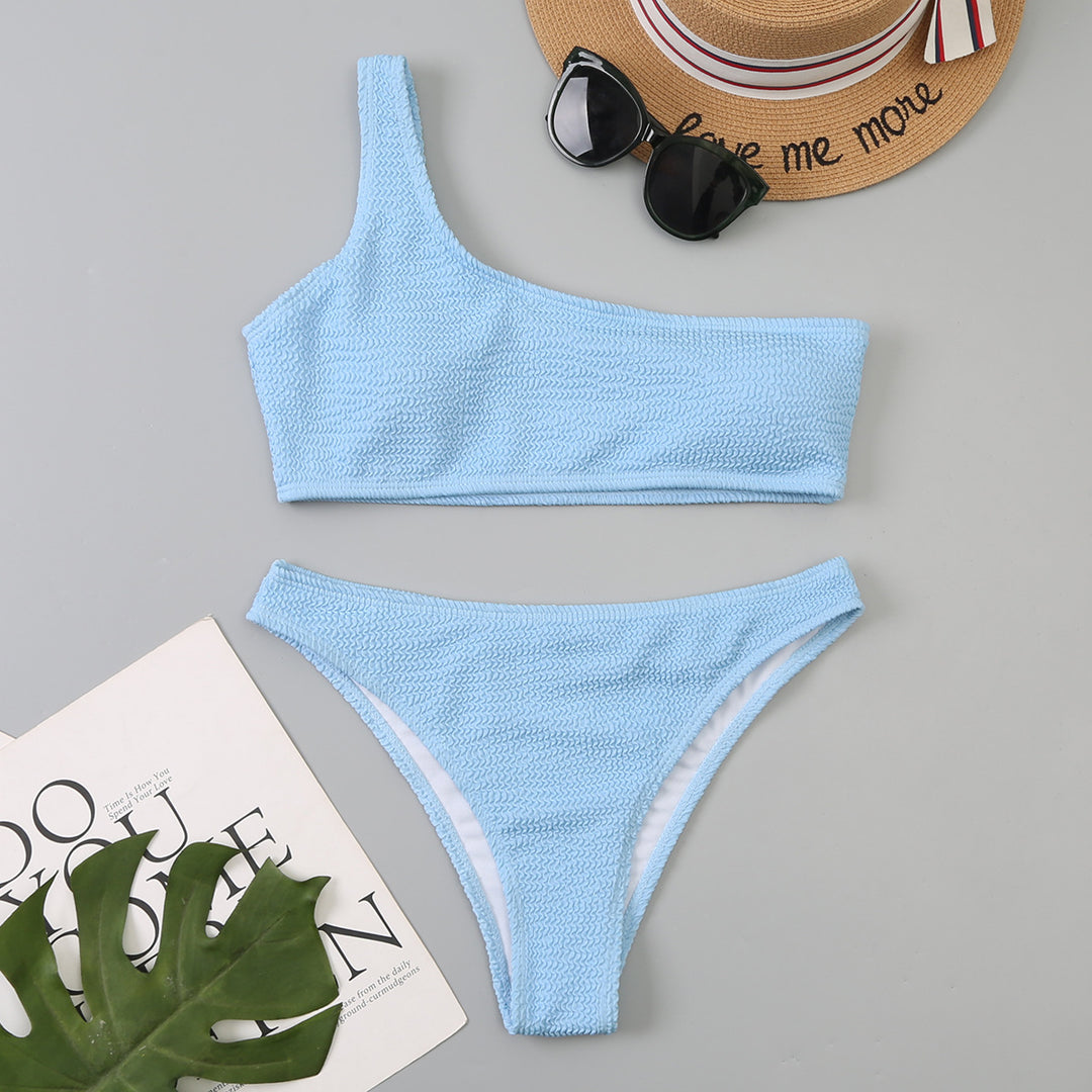 Damen asymmetrisches Bikini-Set mit Struktur Echo Archiv