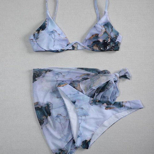 Damen Triangel-Bikini-Set mit Übergroßem Wickelrock Echo Archiv