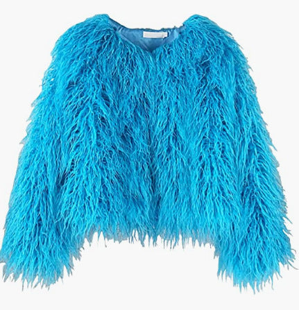 Damen Flauschige Kunstfelljacke mit lockerer Passform und voluminösem Design Echoarchiv