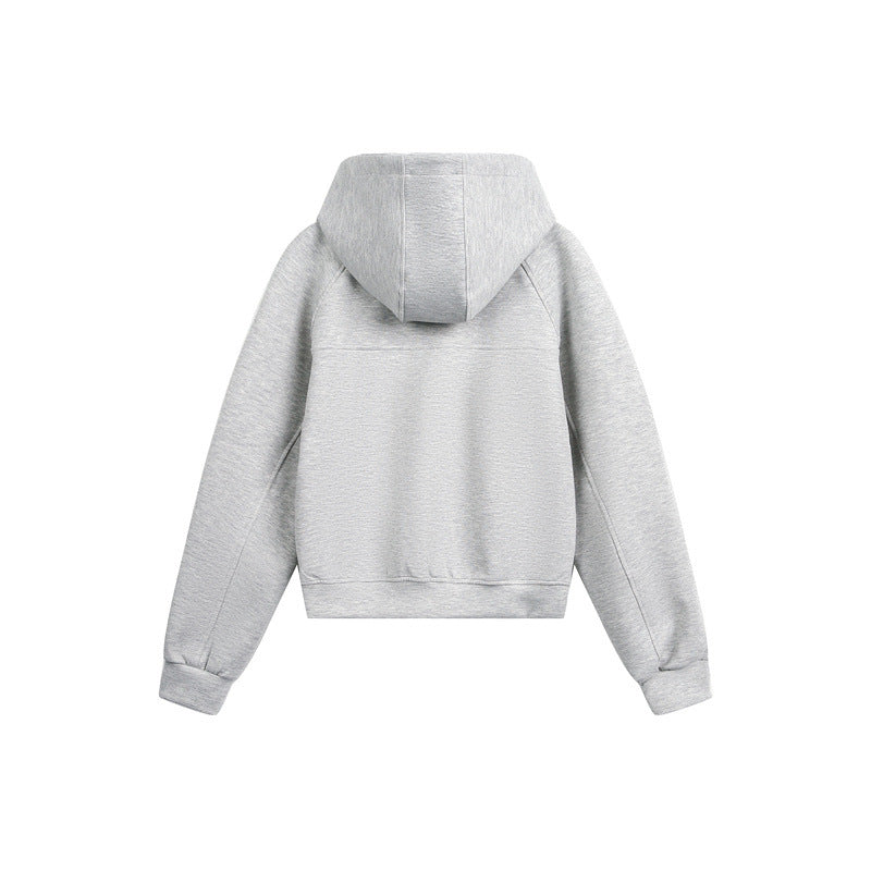 Unisex Kapuzen-Sweatjacke mit Zwei-Wege-Reißverschluss und Boxy-Schnitt Echoarchiv