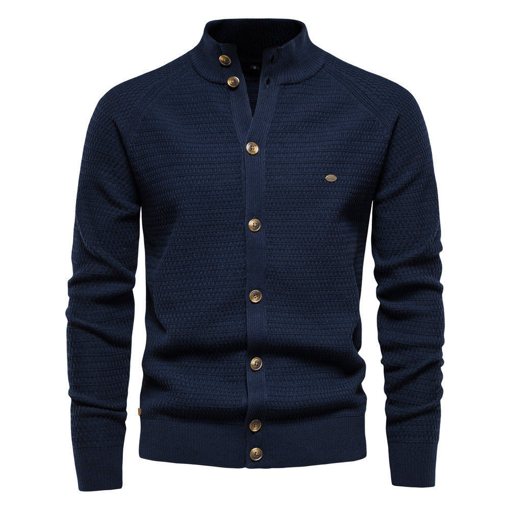 Herren Strickjacke mit strukturiertem Design und praktischen Knöpfen Echoarchiv