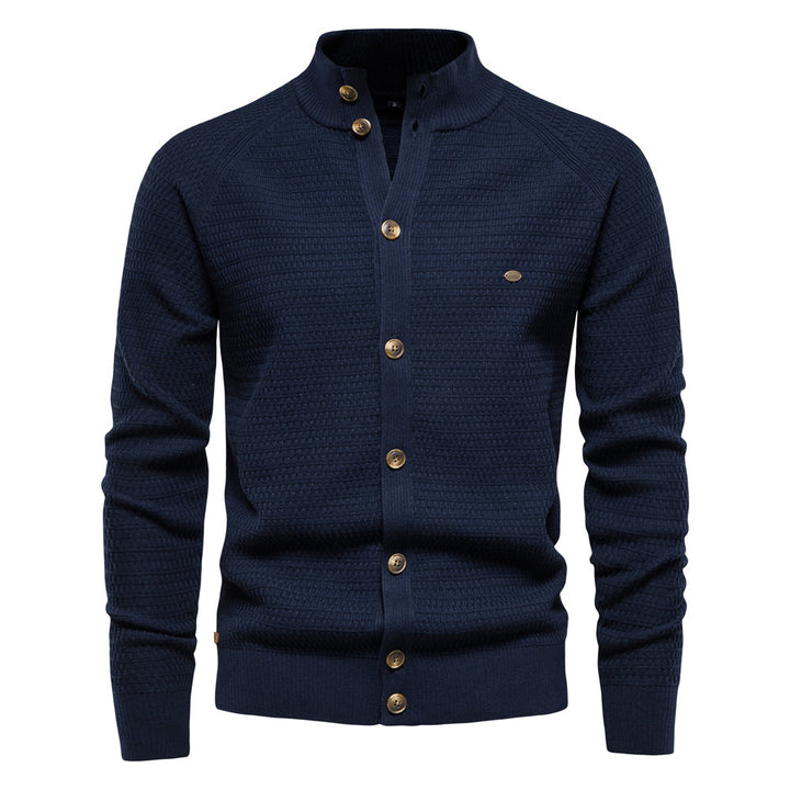 Herren Strickjacke mit strukturiertem Design und praktischen Knöpfen Echoarchiv
