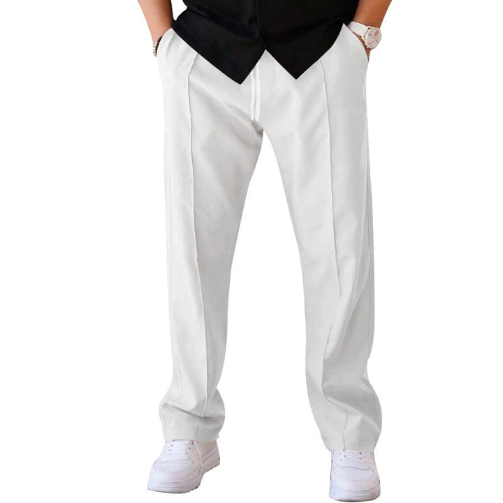 Herren elegante Freizeithose mit geradem Schnitt und klassischen Falten Echoarchiv
