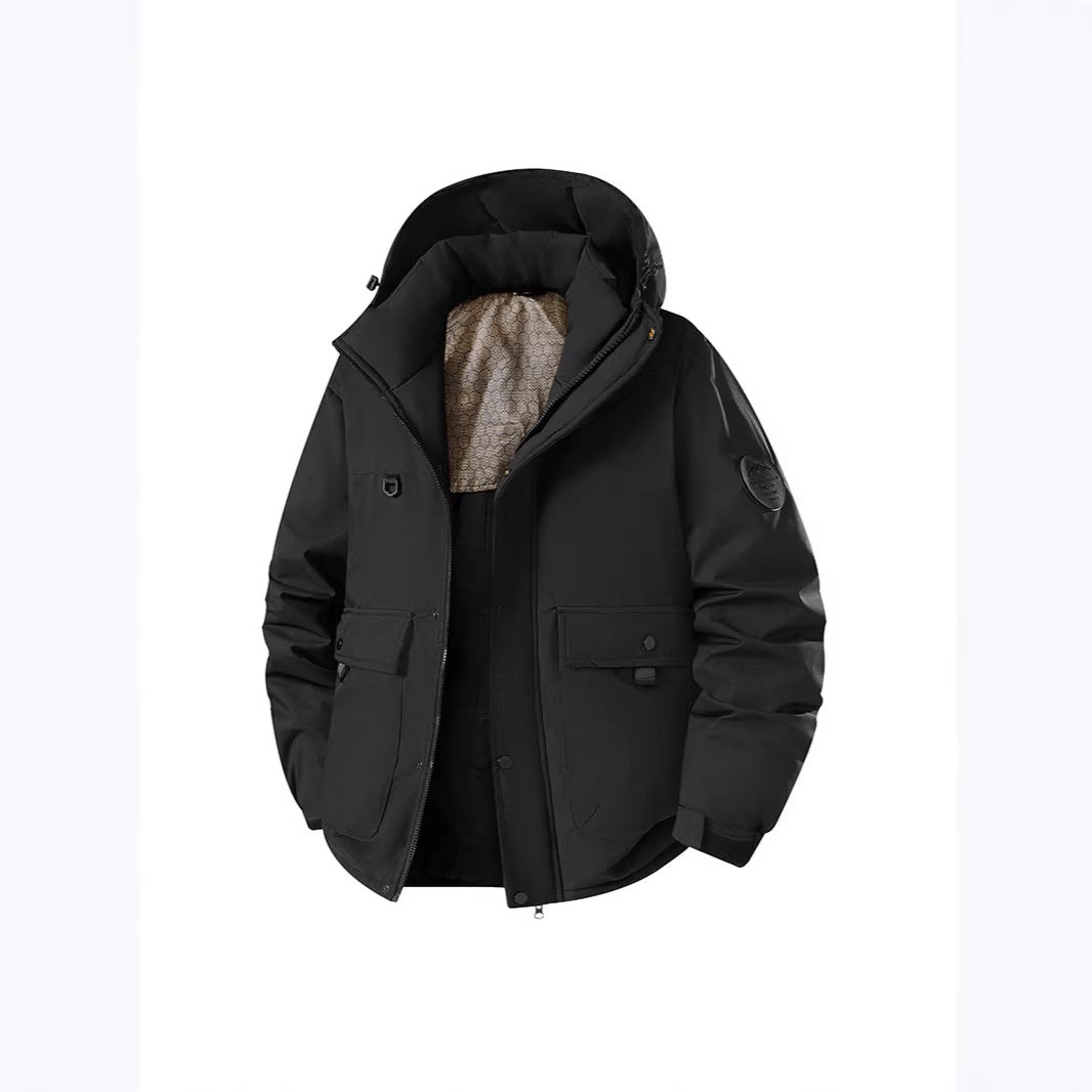 Herren Isolierter Urban-Parka mit Stehkragen und verdeckter Kapuze Echoarchiv
