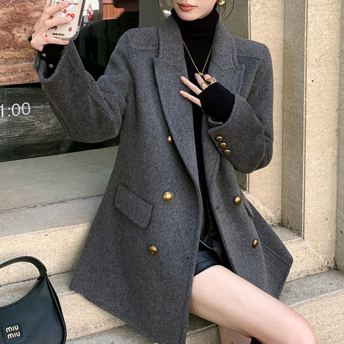 Damen Eleganter Wollmantel Echoarchiv