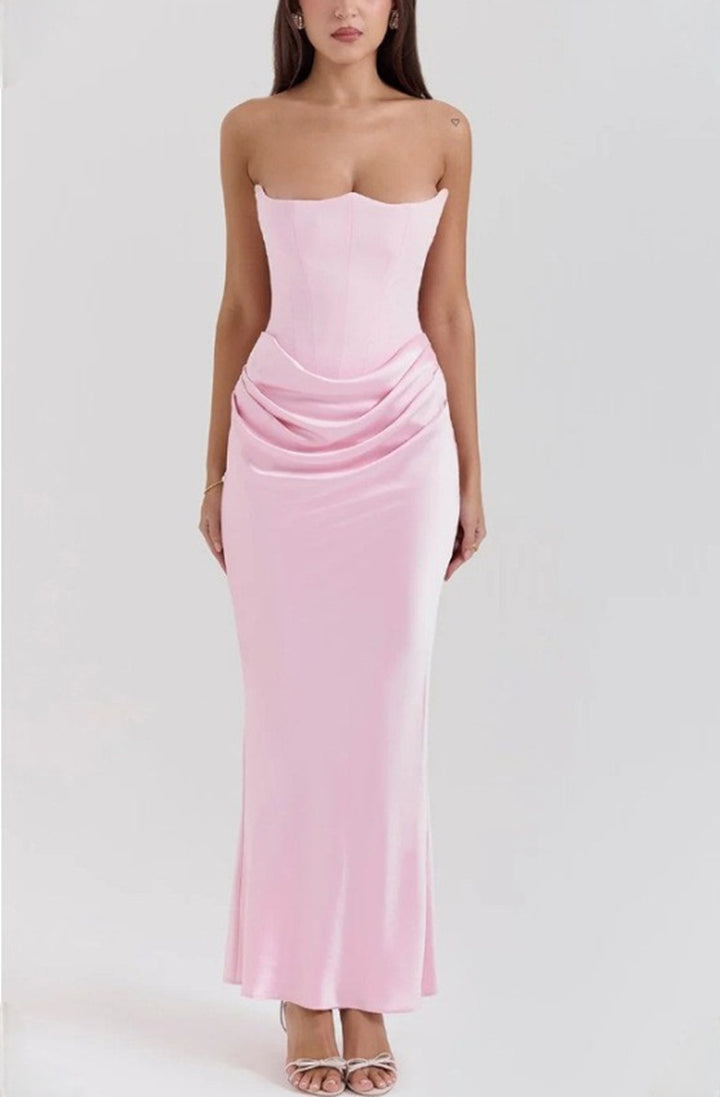 Damen nan trägerloses Korsagen-Abendkleid mit konturierter Miederkonstruktion und eleganter Hüftdrapierung Echo Archiv