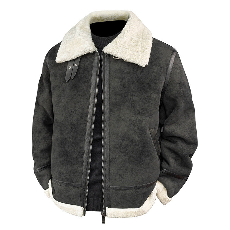 Herren Stylische Bomberjacke mit Kunstfell-Kragen Echo Archiv