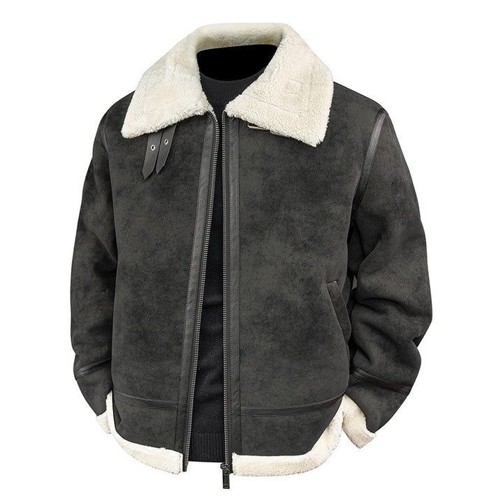 Herren Stylische Bomberjacke mit Kunstfell-Kragen Echo Archiv