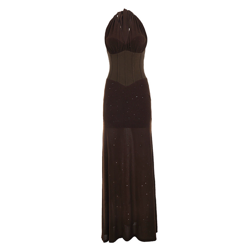 Damen Elegantes Maxikleid mit schimmernden Akzenten und figurformendem Oberteil Echo Archiv