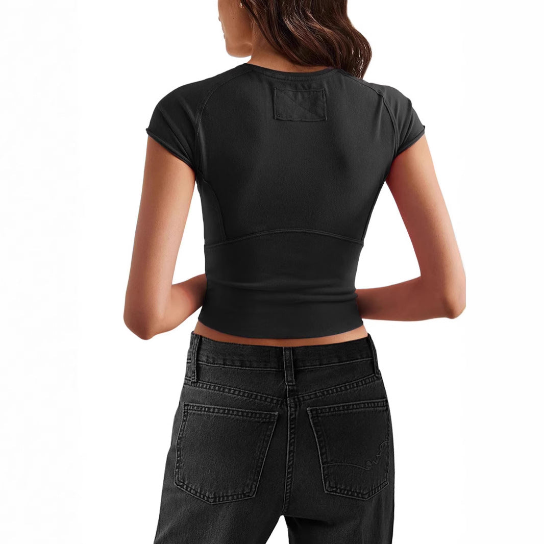 Damen Crop-Top mit figurbetonendem Schnitt und sportlichem Design Echo Archiv
