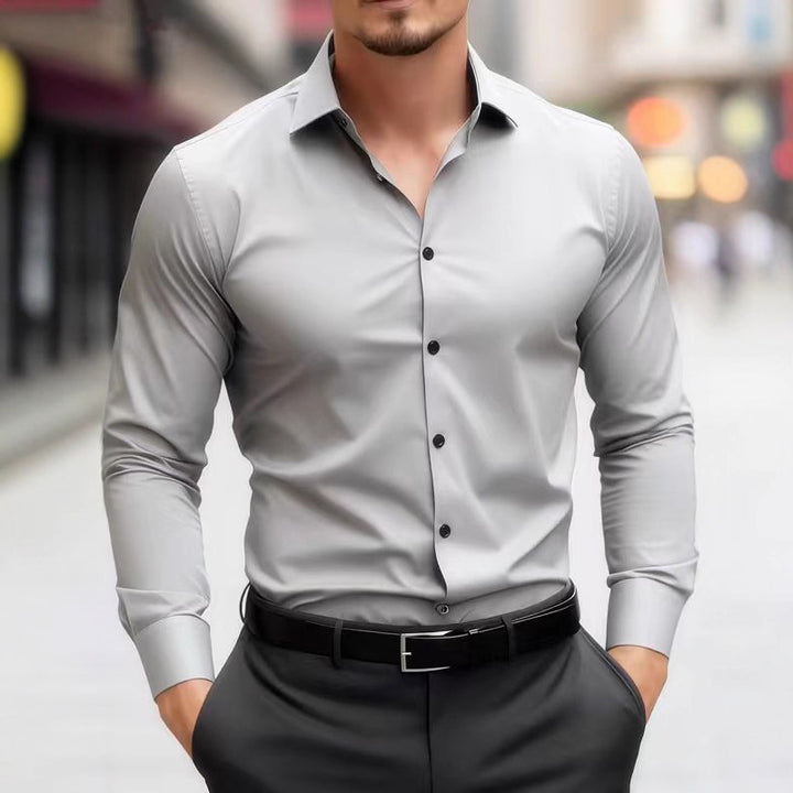 Herren Elegantes Slim-Fit Langarmhemd Echoarchiv