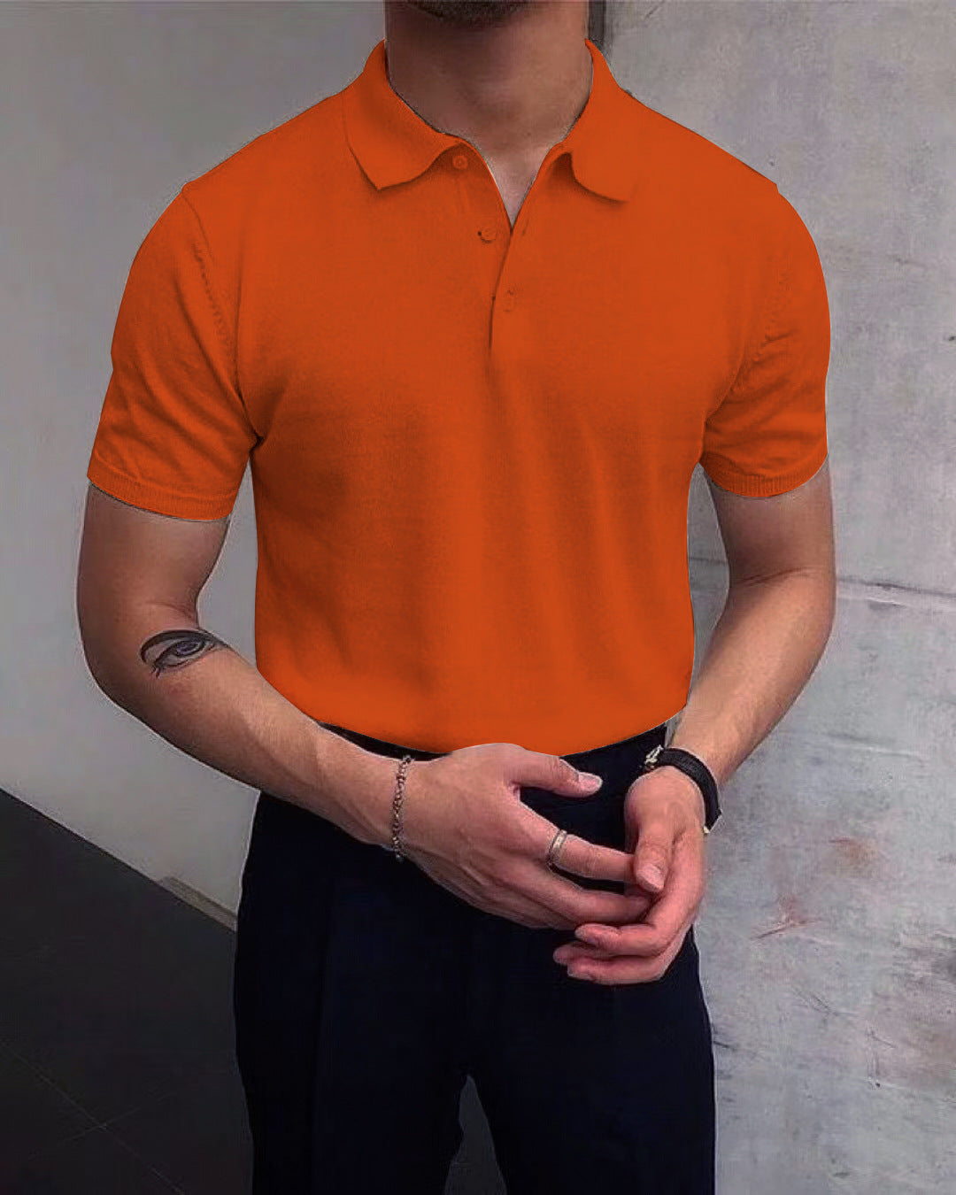 Herren Polo-Shirt aus atmungsaktiver Baumwolle mit elegantem Kragen Echoarchiv