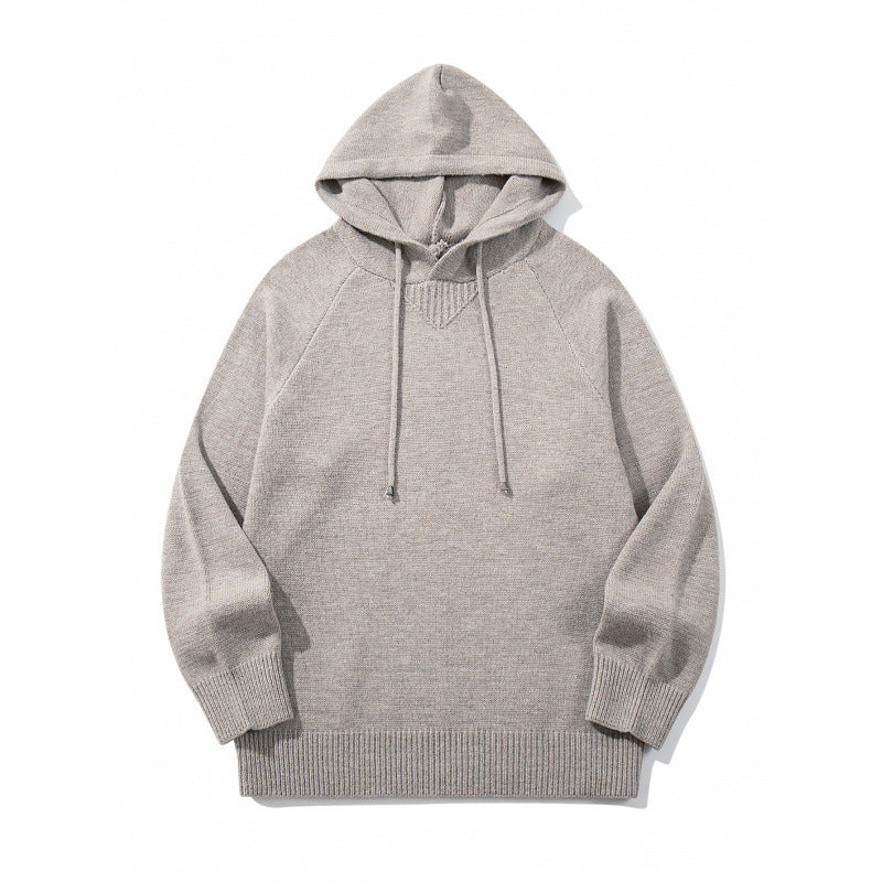 Unisex Oversize Strickkapuzenpullover mit Raglanärmeln und Rippbündchen Echo Archiv