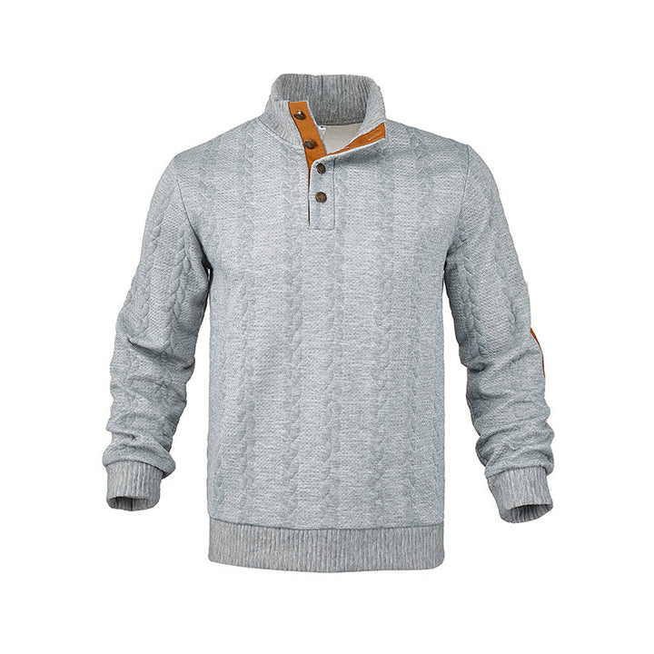 Herren Strickpullover mit klassischem Kragen und kontrastierenden Details Echoarchiv