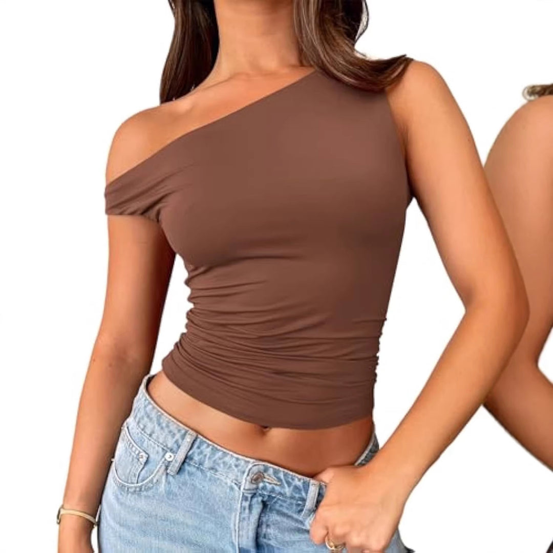 Damen asymmetrisches Oberteil mit Raffung Echo Archiv