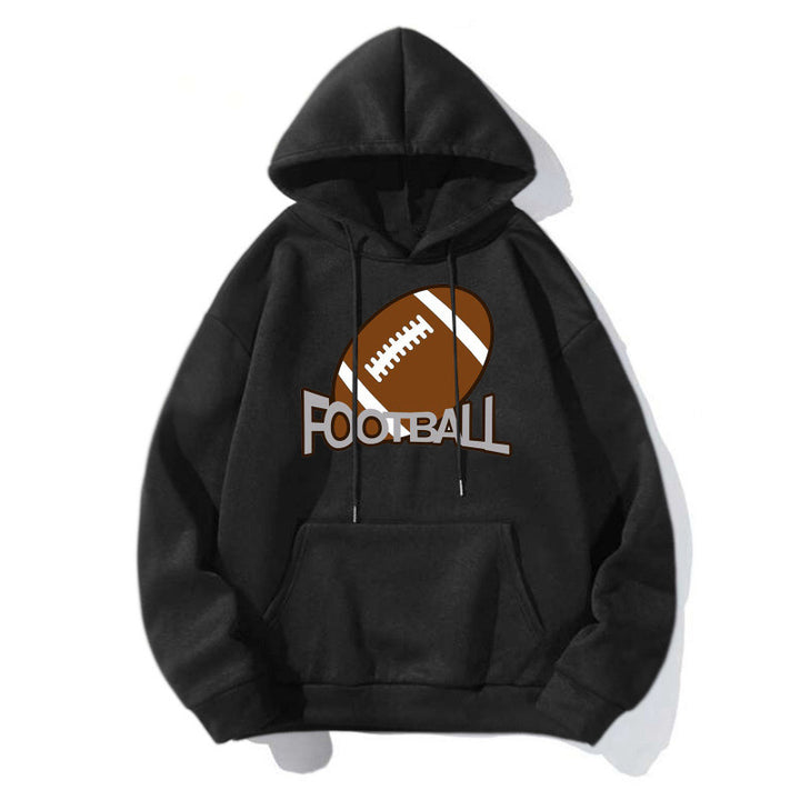 Damen Sportlicher Kapuzenpullover mit Football-Motiv Echoarchiv