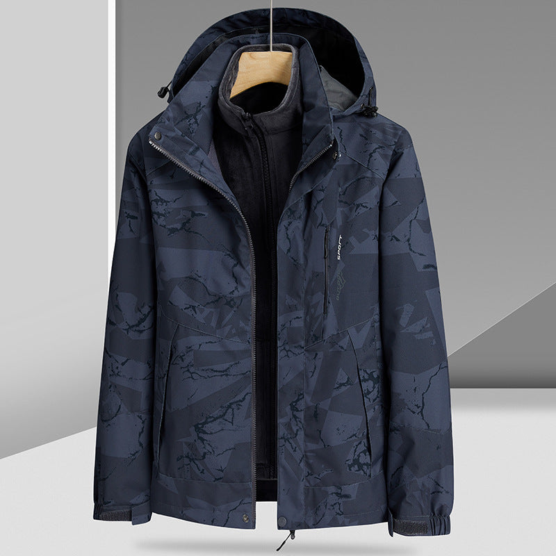 Herren Wasserabweisende Outdoor-Jacke mit integrierter Fleece-Innenjacke Echo Archiv
