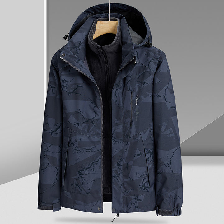 Herren Wasserabweisende Outdoor-Jacke mit integrierter Fleece-Innenjacke Echo Archiv