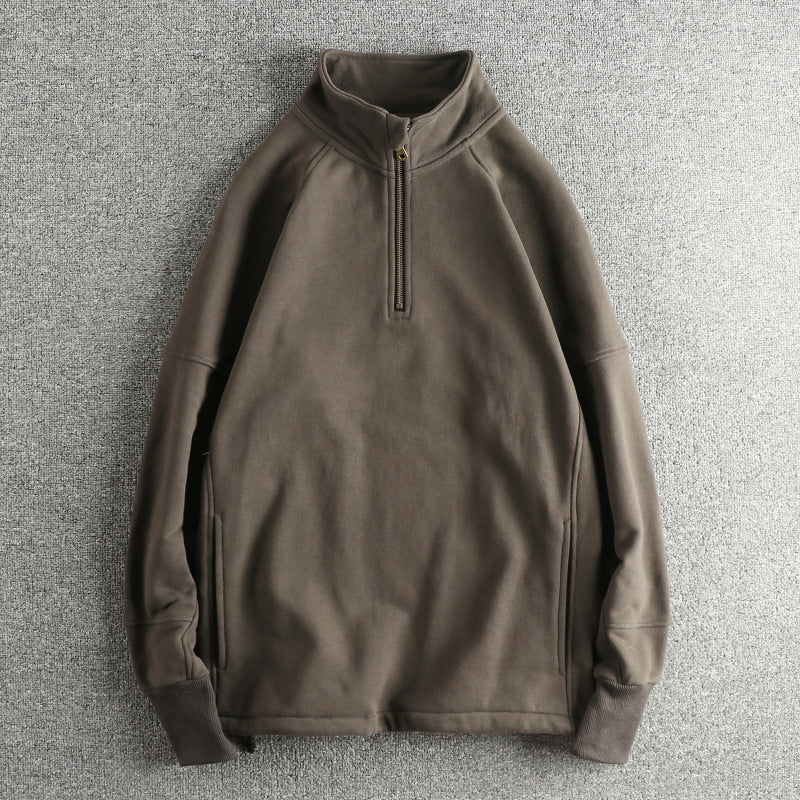Herren Fleecejacke mit halbem Reißverschluss und seitlichen Eingrifftaschen Echoarchiv
