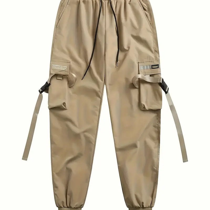 Herren Technische Cargo-Jogginghose mit Mehrfachtaschen, Gurtriemen & elastischem Bündchen Echo Archiv
