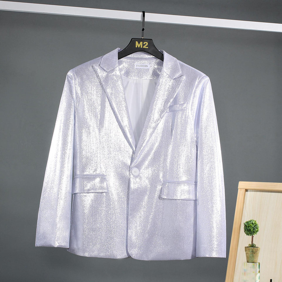 Herren schimmernder Blazer mit luxuriösem Obermaterial und klassischem Schnitt Echoarchiv
