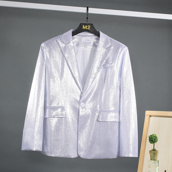 Herren schimmernder Blazer mit luxuriösem Obermaterial und klassischem Schnitt Echoarchiv