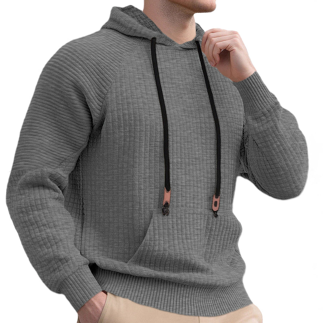 Herren sportlicher Kapuzenpullover mit innovativem Strukturdesign und praktischen Kordelzügen Echoarchiv