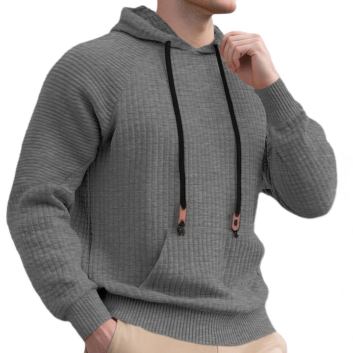 Herren sportlicher Kapuzenpullover mit innovativem Strukturdesign und praktischen Kordelzügen Echoarchiv