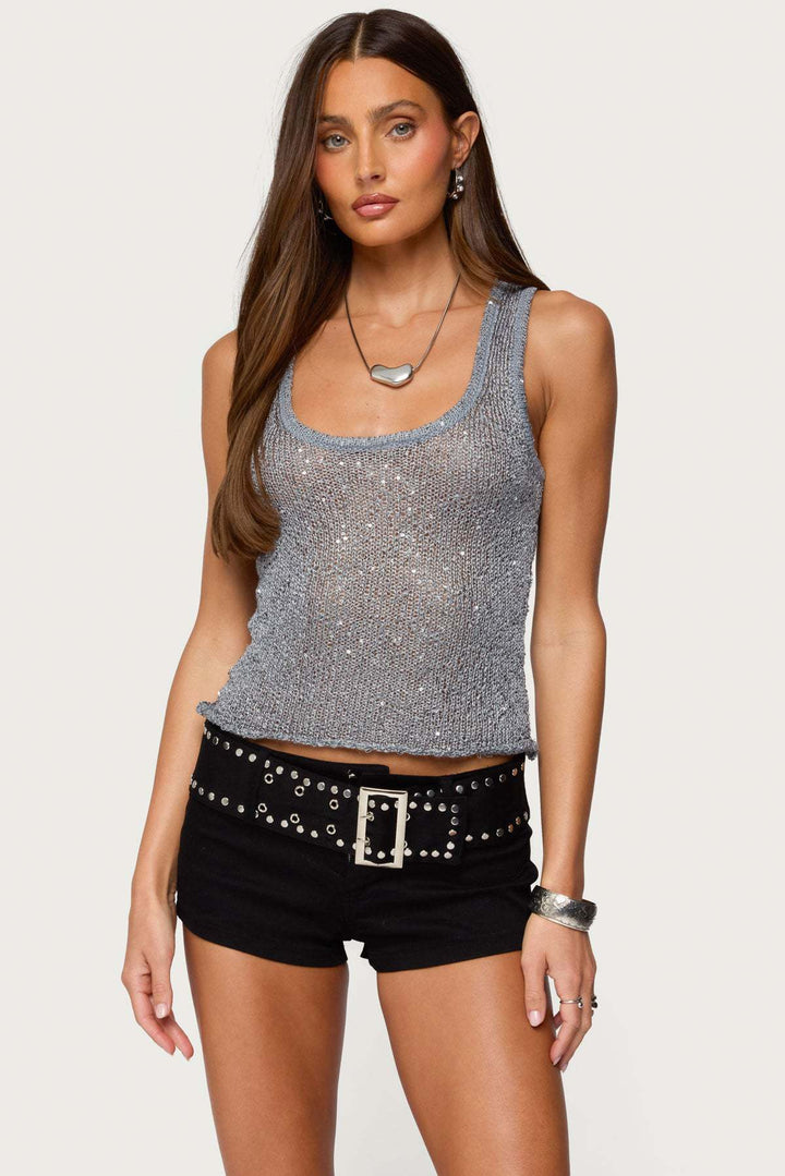 Damen Glamouröses Glitzer-Tanktop Echo Archiv
