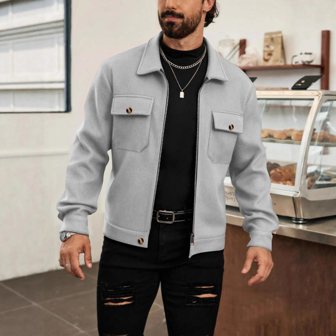 Herren nan CPO-inspiriertes Overshirt-Jacke mit aufgesetzten Brusttaschen und Reißverschluss Echo Archiv